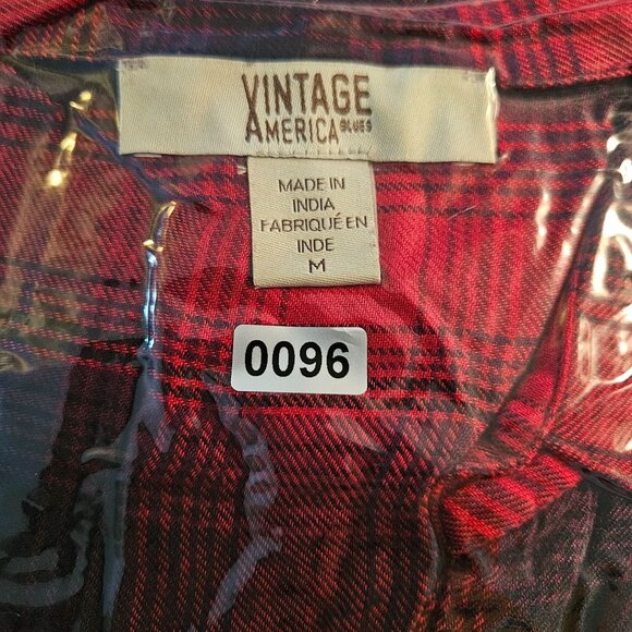 VTG Woman American Blues Red Black Plaid Embroidered Button-Up Long Sleeve Shirt - Picture 14 of 14